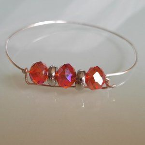 Handmade bracelet with recycled glass beads